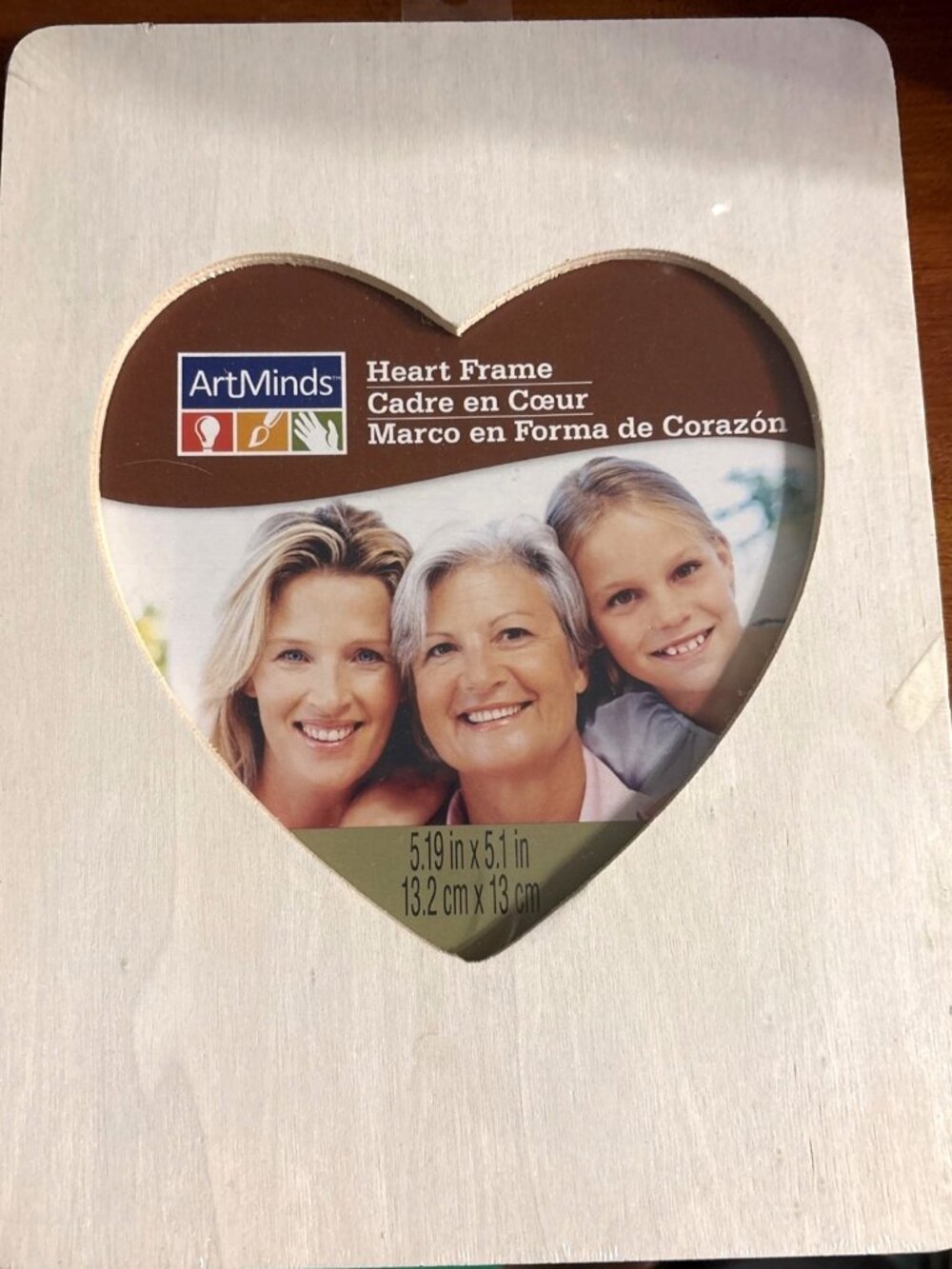 ArtMinds Heart-Shaped Wooden Frame Photos 5.1" X 5.1" Tabletop Display Craft NEW